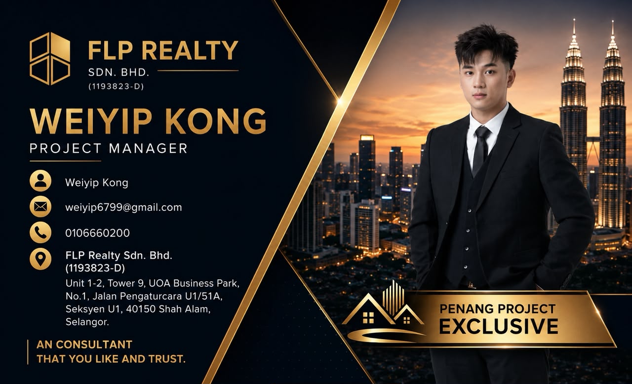 Kong Wei Yip name card, FLP Realty Sdn Bhd